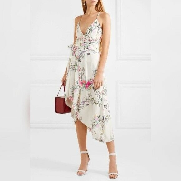 Equipment X Tabbitha Simmons Floral Estille Asymmetrical Dress 0 Party Romantic - Picture 1 of 11